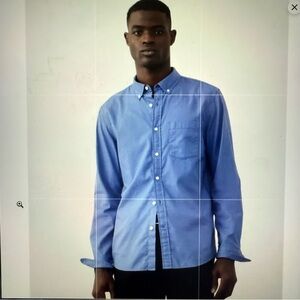 Banana republic, blue, casual, button-down shirt, Oxford, men’s size large